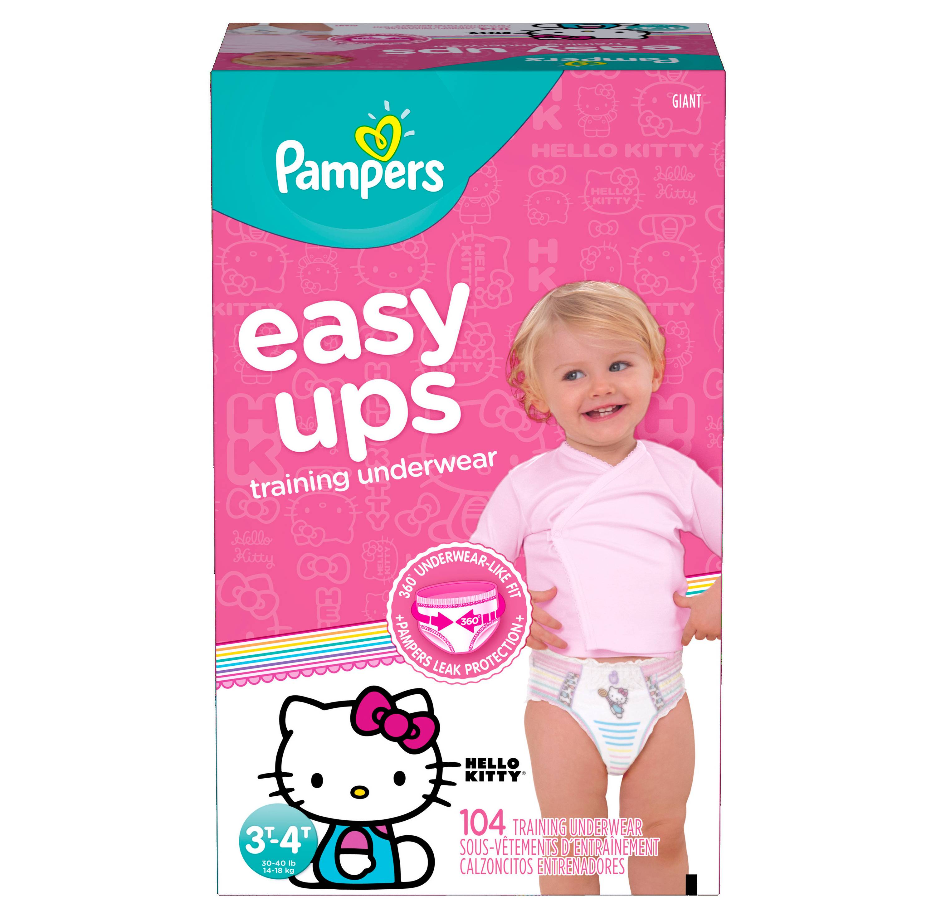 Pampers Easy Ups Girls Training Pants Giant Pack (3T-4T, 106 Count